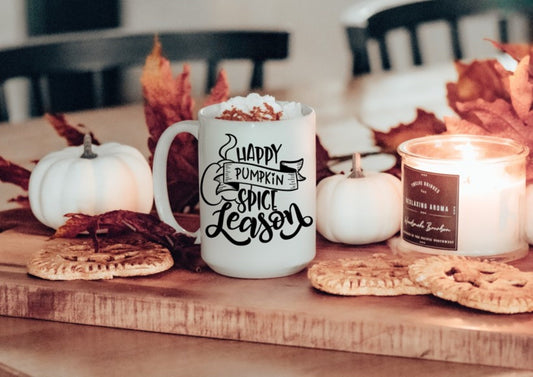 Happy Pumpkin Spice Season Mug, Fall Coffee/Tea Mug, Autumn Mug, 15oz Sublimation Mug