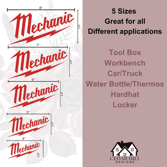 Mechanic Vinyl Decal: Milwaukee Tool Font, Tradesman Gift