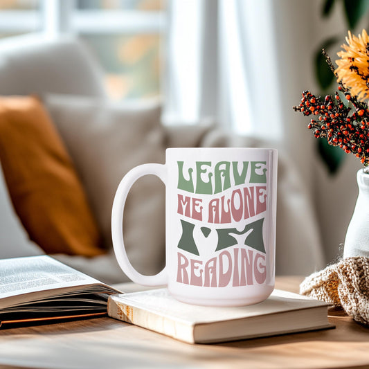 Leave Me Alone I'm Reading Retro Style Mug