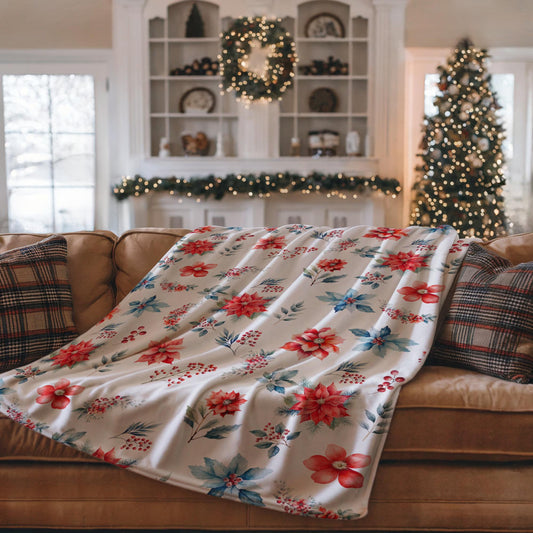 Boho Christmas Floral Patterns, Seamless Holiday Digital Paper (Digital Download)