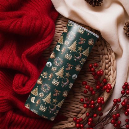 Boho Christmas Seamless Patterns, Holiday Digital Paper (16 Designs)