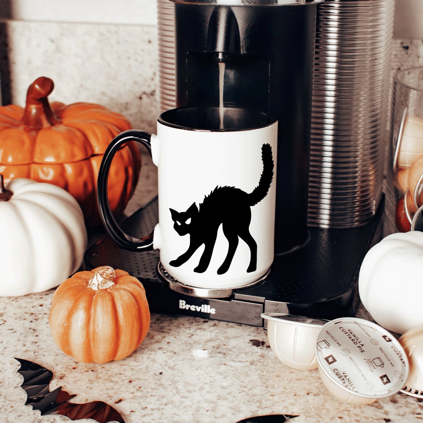 Black Cat Minimalist Halloween Mug