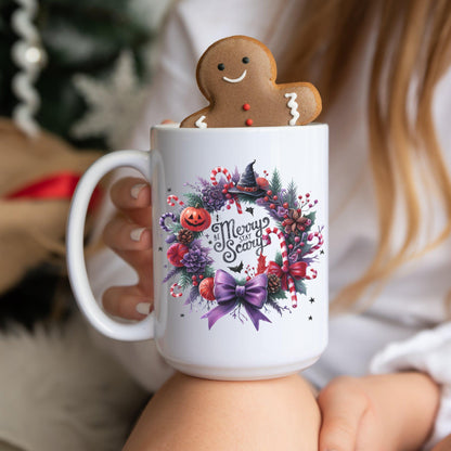Be Merry Stay Scary Christmas Coffee Mug | Festive Holiday Mug | Christmas Gift | Goth Christmas | Spooky Christmas Mug | Creepmas Mug