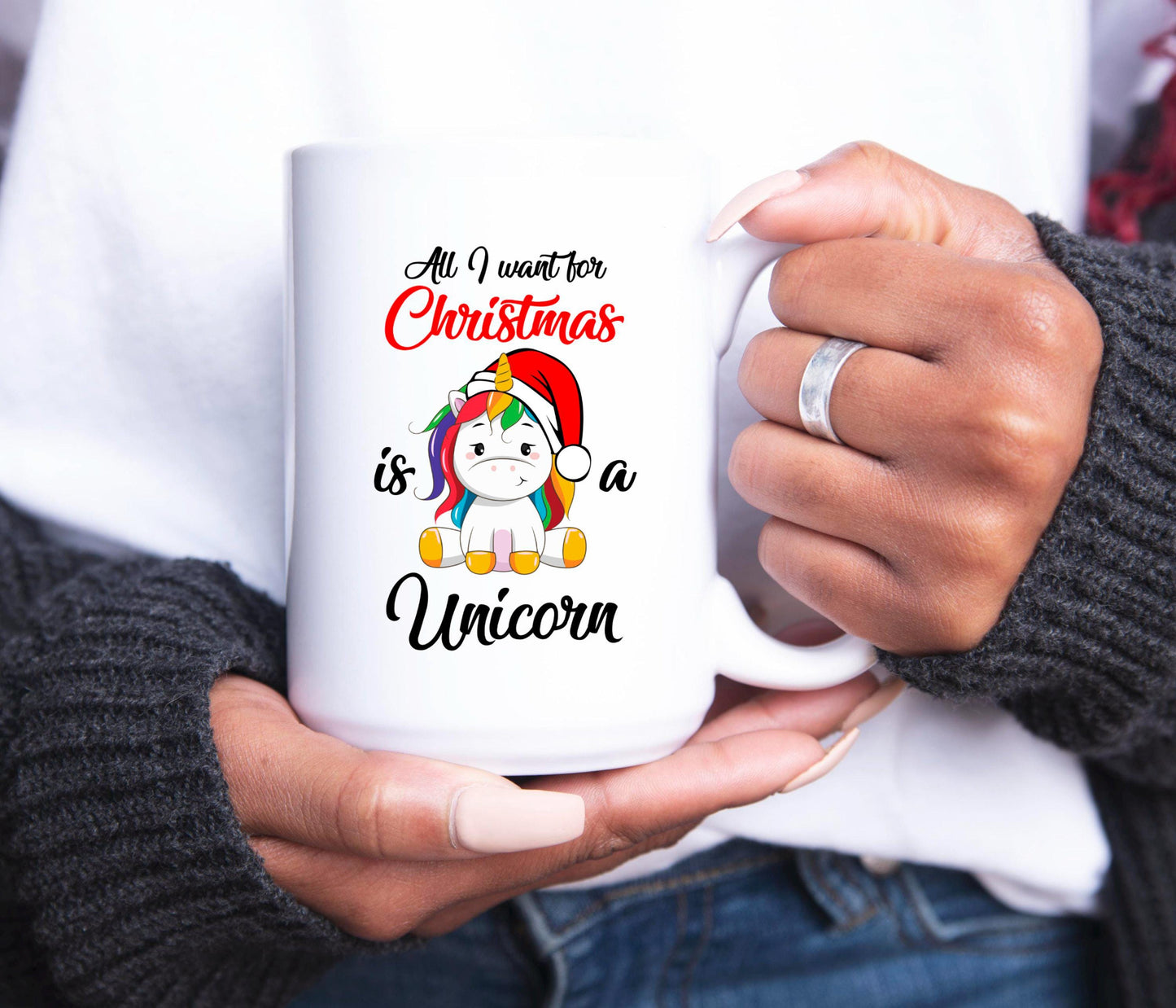 All I want for Christmas Is a Unicorn Christmas Coffee Mug | Festive Holiday Mug | Christmas Gift | Cute Christmas Mug | Unicorn Mug