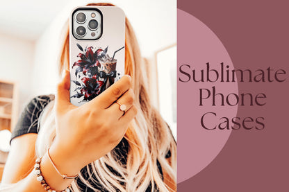 Gothic Coquette Coffee Clipart, PNG, Bow Design (Digital Download)