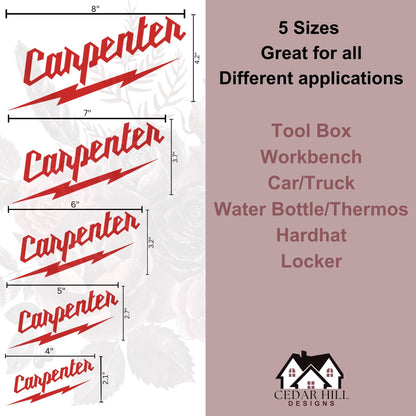 Carpenter Vinyl Decal: Milwaukee Tool Font, Truck/Toolbox Decor