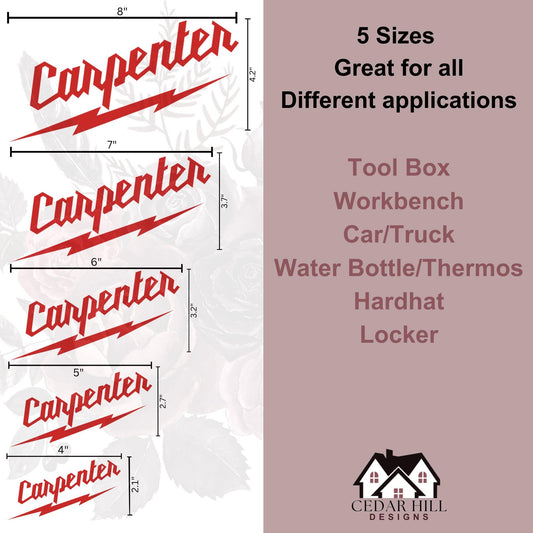 Carpenter Vinyl Decal: Milwaukee Tool Font, Truck/Toolbox Decor