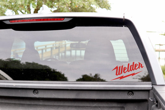 Red Welder Vinyl Decal: Milwaukee Tool Font, Tradesman Gift