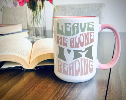 Leave Me Alone I'm Reading Retro Style Mug