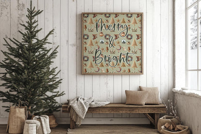 Boho Christmas Seamless Patterns, Holiday Digital Paper (16 Designs)