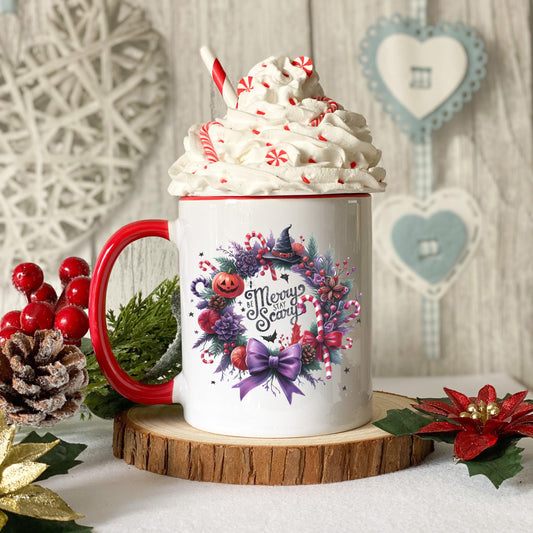 Be Merry Stay Scary Christmas Coffee Mug | Festive Holiday Mug | Christmas Gift | Goth Christmas | Spooky Christmas Mug | Creepmas Mug