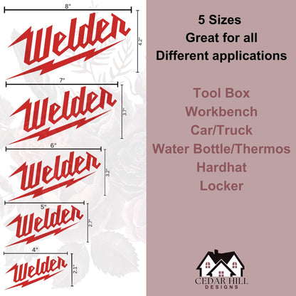 Red Welder Vinyl Decal: Milwaukee Tool Font, Tradesman Gift