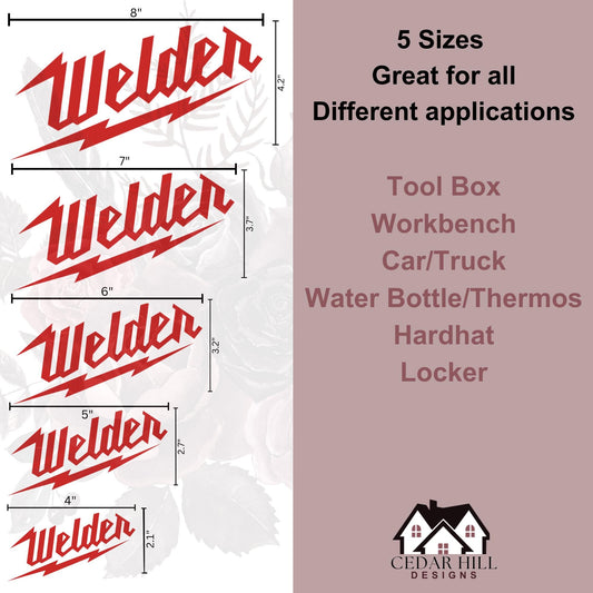 Red Welder Vinyl Decal: Milwaukee Tool Font, Tradesman Gift