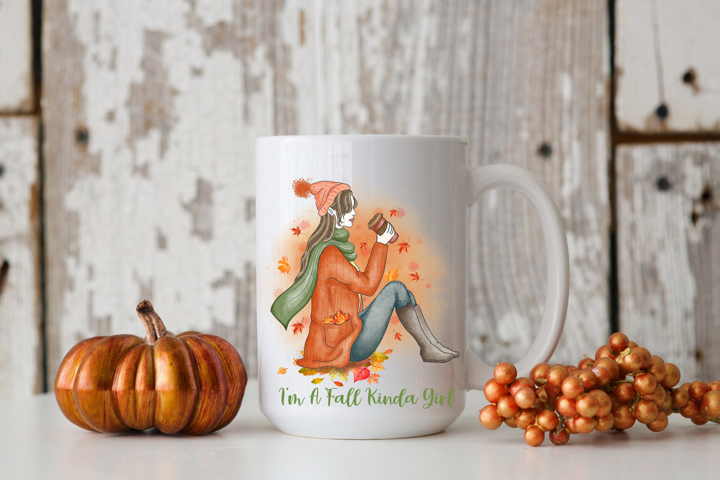 Fall Kinda Girl Coffee Mug, Fall Coffee Mug, Fall Tea Mug, Sublimation