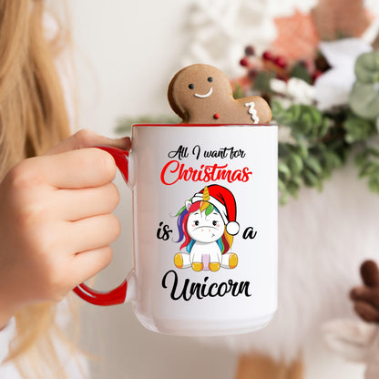 All I want for Christmas Is a Unicorn Christmas Coffee Mug | Festive Holiday Mug | Christmas Gift | Cute Christmas Mug | Unicorn Mug