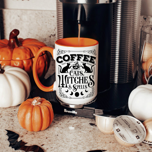 Coffee Cats Witches Spells Mug
