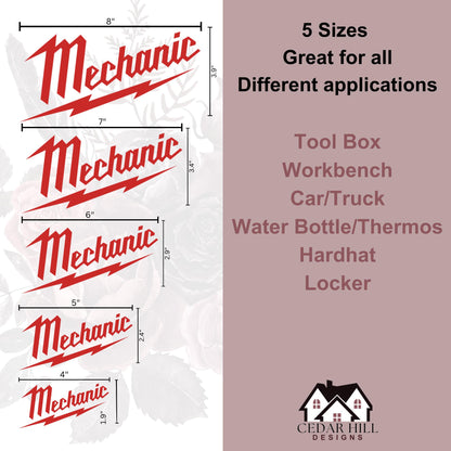 Mechanic Vinyl Decal: Milwaukee Tool Font, Tradesman Gift