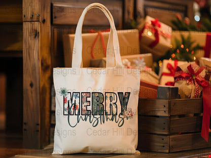 Boho Merry Christmas PNG | Christmas Clipart for Crafting | Digital Download | Christmas Sublimation | Patterned Clipart | Holiday PNG