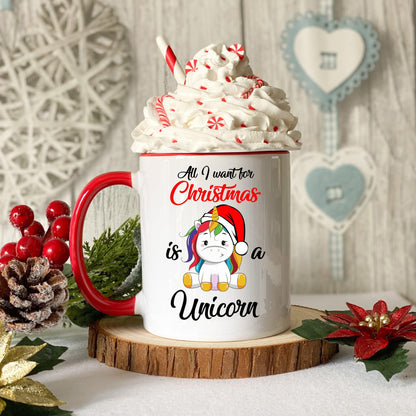 All I want for Christmas Is a Unicorn Christmas Coffee Mug | Festive Holiday Mug | Christmas Gift | Cute Christmas Mug | Unicorn Mug