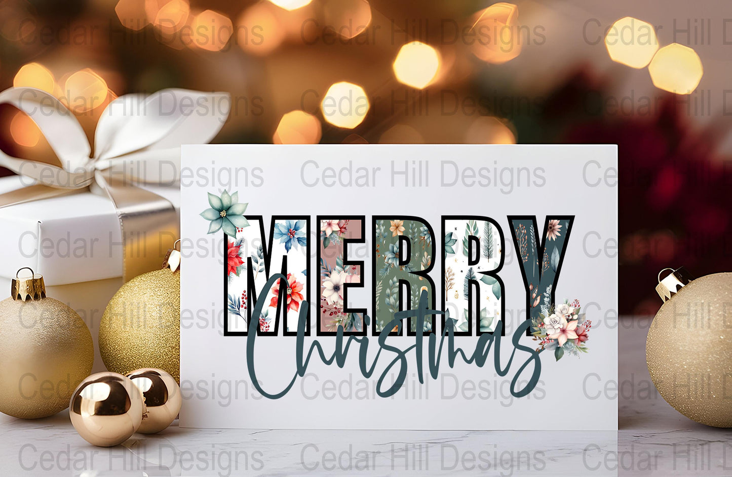 Boho Merry Christmas PNG | Christmas Clipart for Crafting | Digital Download | Christmas Sublimation | Patterned Clipart | Holiday PNG