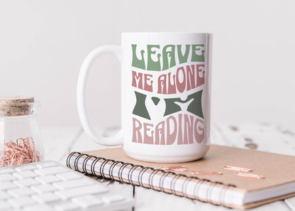 Retro 'Leave Me Alone I'm Reading' Mug - Book Lover Gift