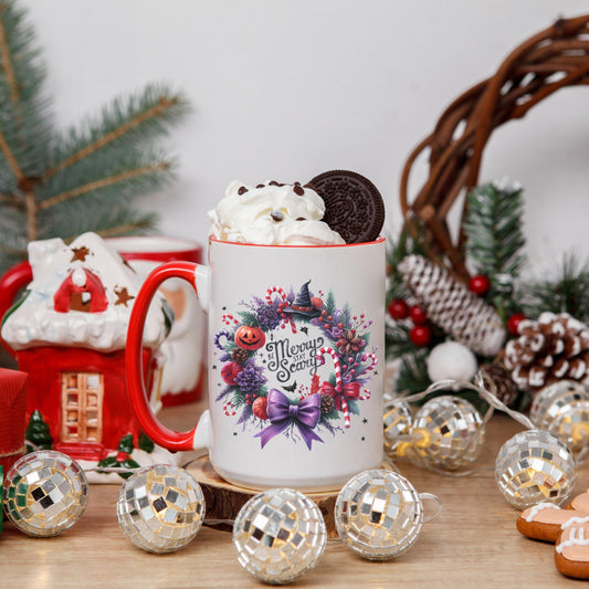 Be Merry Stay Scary Christmas Coffee Mug | Festive Holiday Mug | Christmas Gift | Goth Christmas | Spooky Christmas Mug | Creepmas Mug