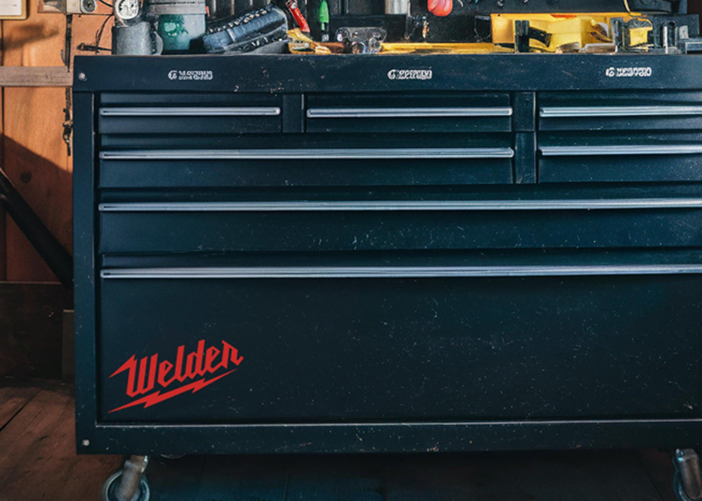 Red Welder Vinyl Decal: Milwaukee Tool Font, Tradesman Gift