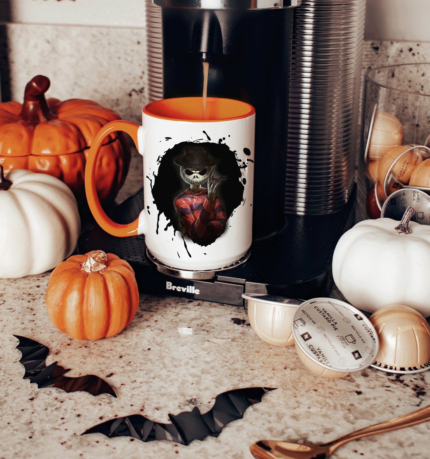 Jack Skellington Freddy Kruger Halloween Mug | 15oz Halloween Mug | Nightmare Before Christmas Mug | Halloween Gift