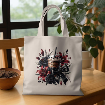 Gothic Coquette Coffee Clipart, PNG, Bow Design (Digital Download)