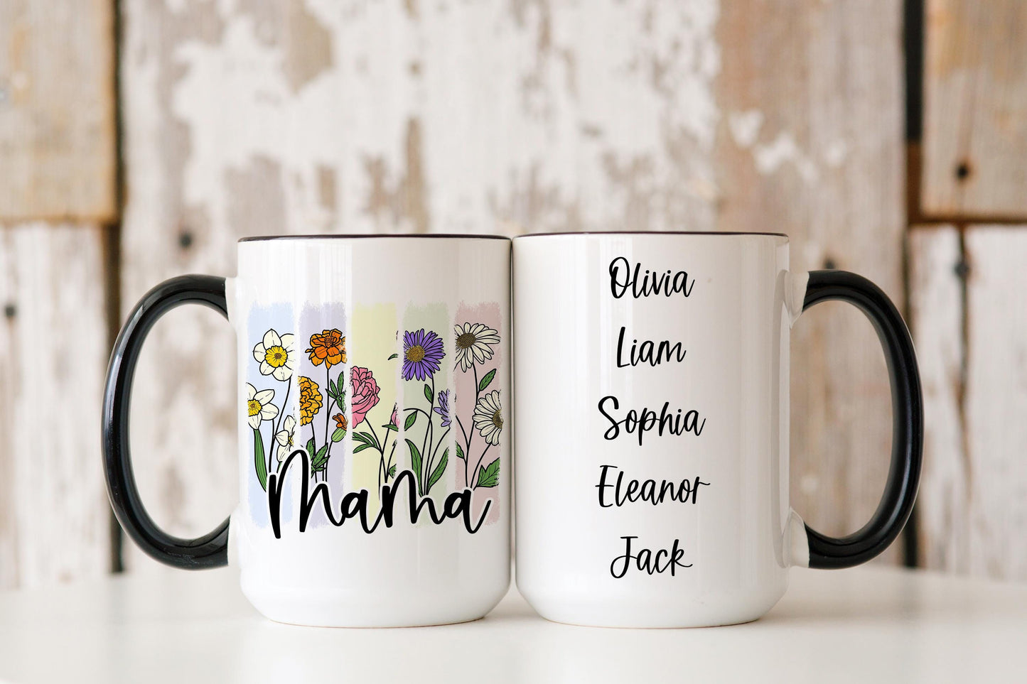 Mama Personalized Birth Flower Mug