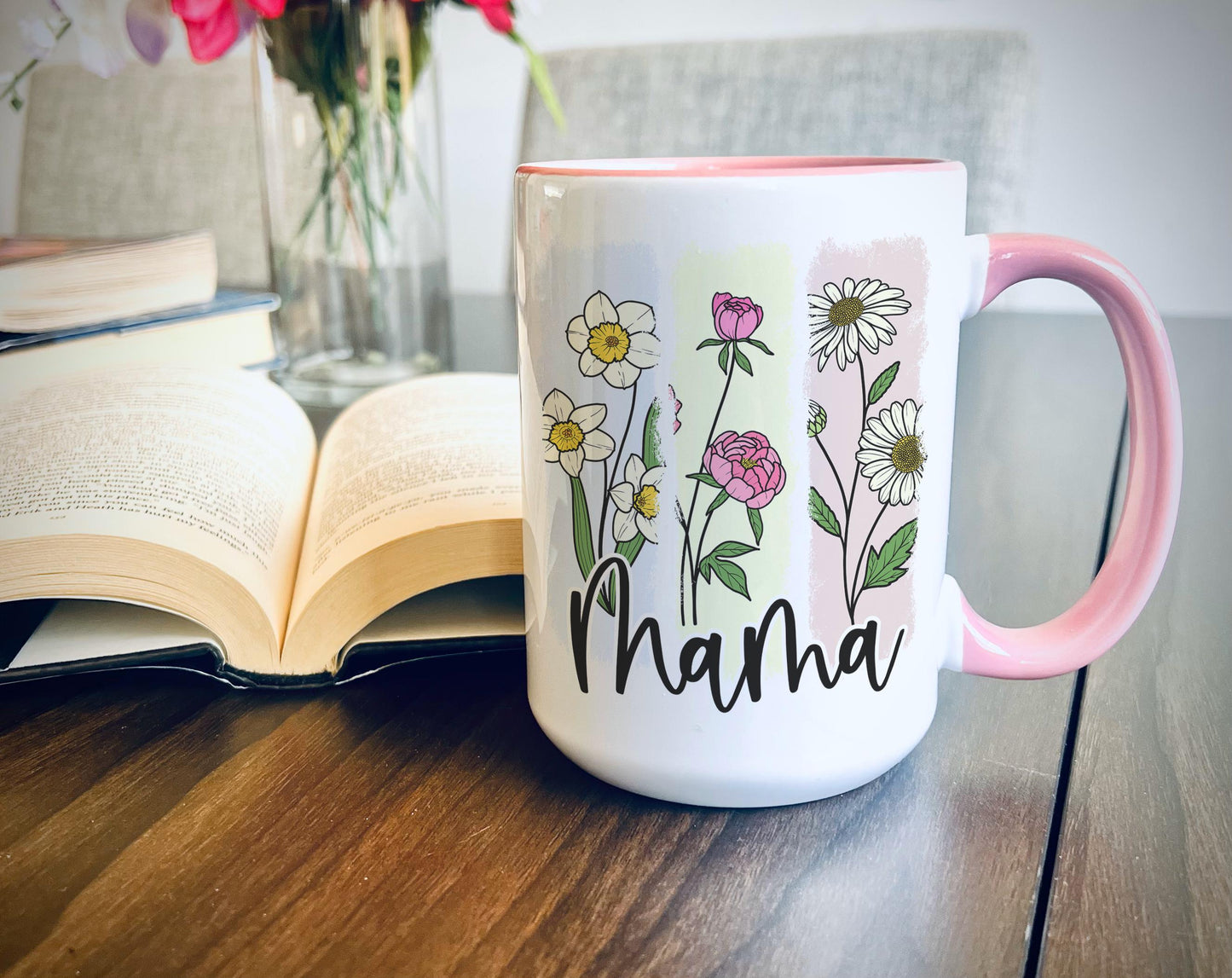 Mama Personalized Birth Flower Mug