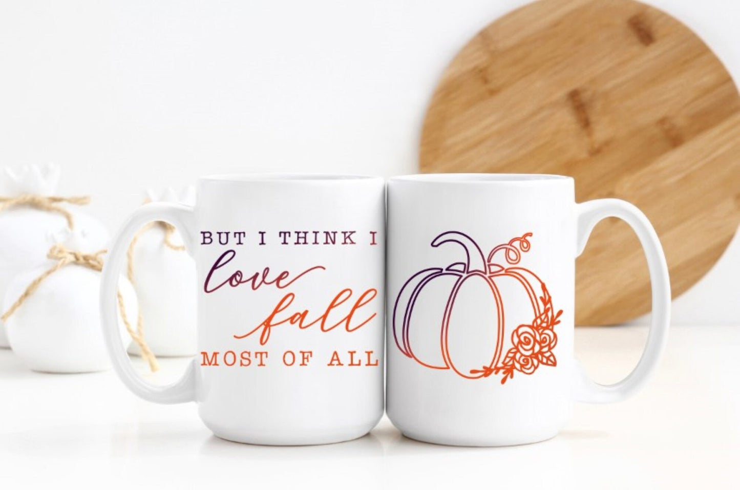 But I think I love Fall Most Double Sided Mug, Fall Double Sided Coffee/Tea Mug, Autumn, 15oz Sublimation Mug