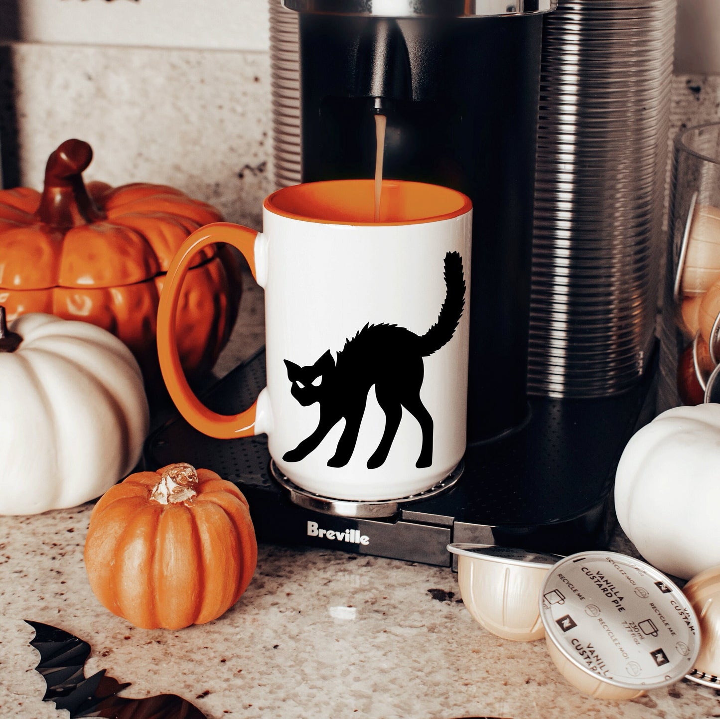 Black Cat Minimalist Halloween Mug