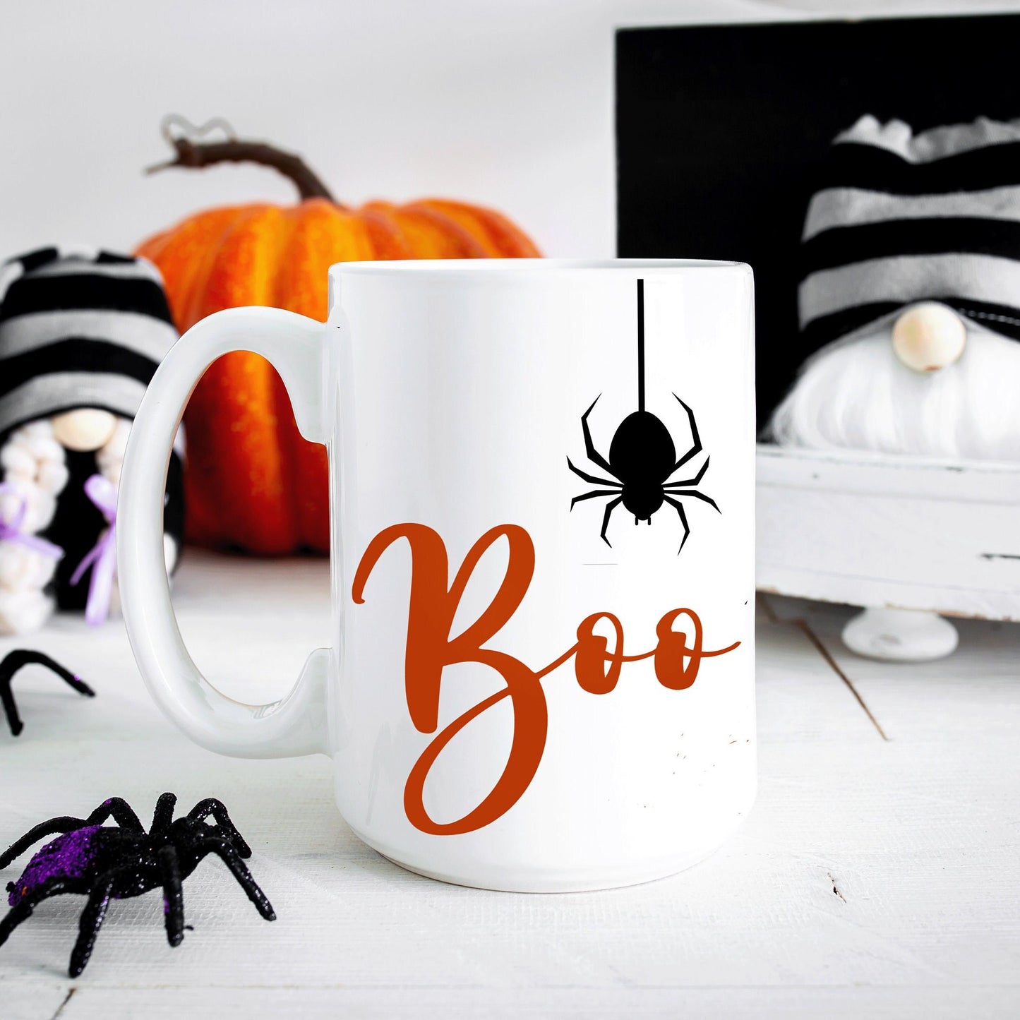 Boo Halloween Coffee Mug | Classic Design | Creepy Spider Mug | Tea Mug