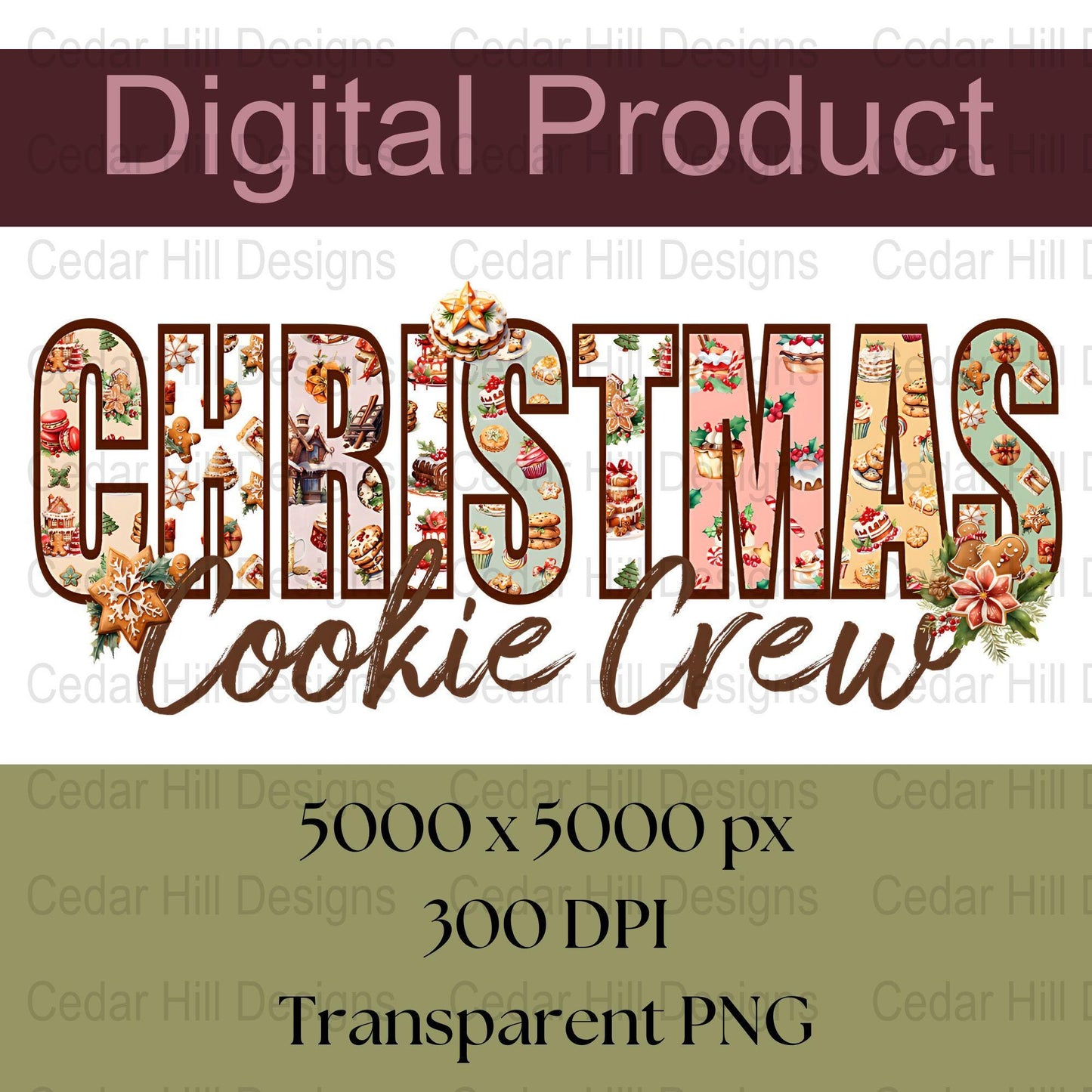 Christmas Cookie Crew PNG Clipart | Holiday Baking Design (Digital Download)