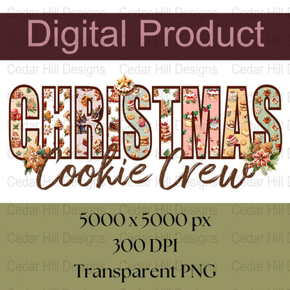 Christmas Cookie Crew PNG Clipart | Holiday Baking Design (Digital Download)