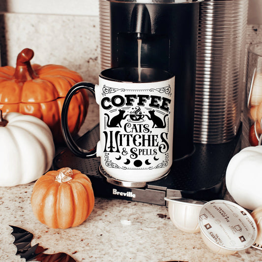 Coffee Cats Witches Spells Mug