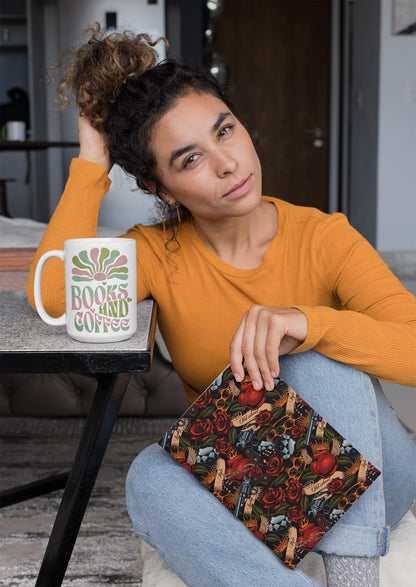 Books and Coffee Retro Style Mug