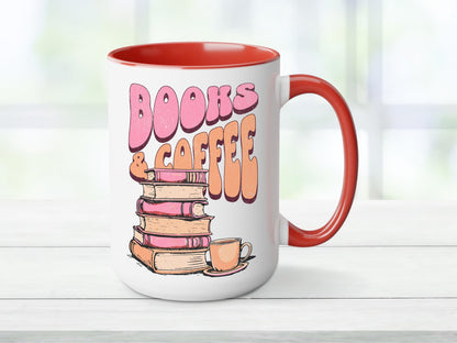 Books and Coffee Retro Style Mug