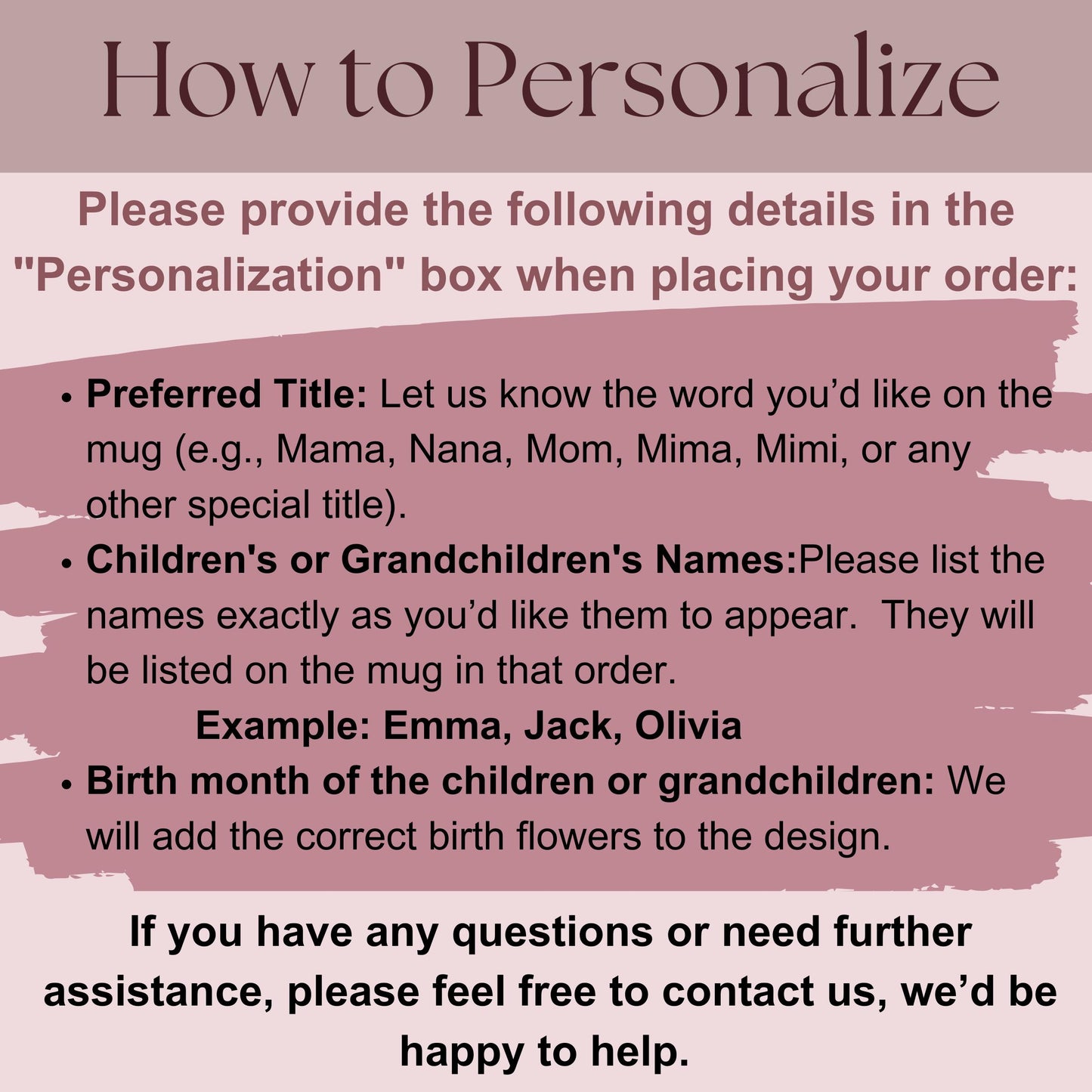 Personalized Birth Flower Mug: Custom Mama Gift, Brushstroke Design