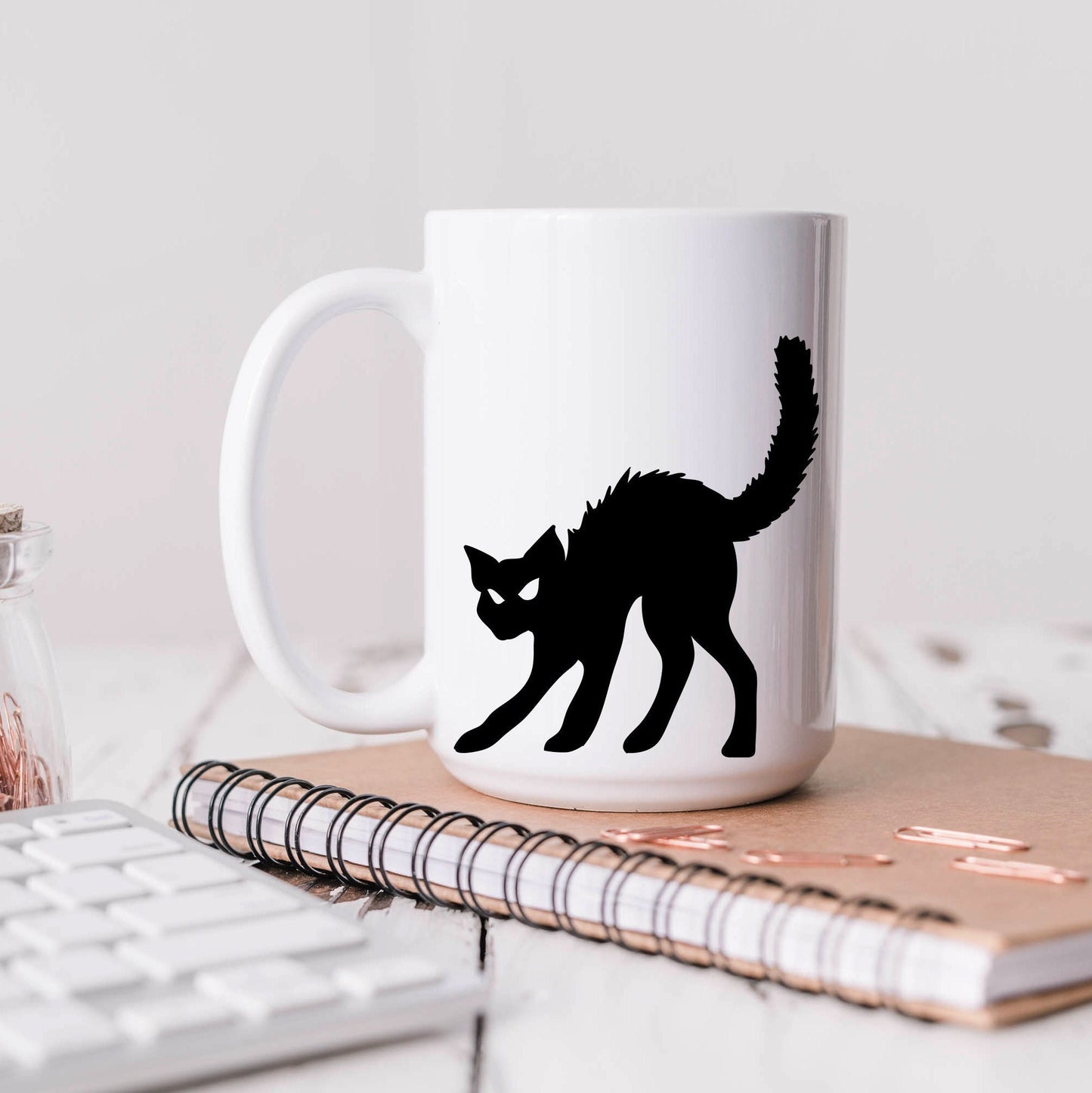 Black Cat Minimalist Halloween Mug