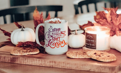Happy Pumpkin Spice Season Mug, Fall Coffee/Tea Mug, Autumn Mug, 15oz Sublimation Mug