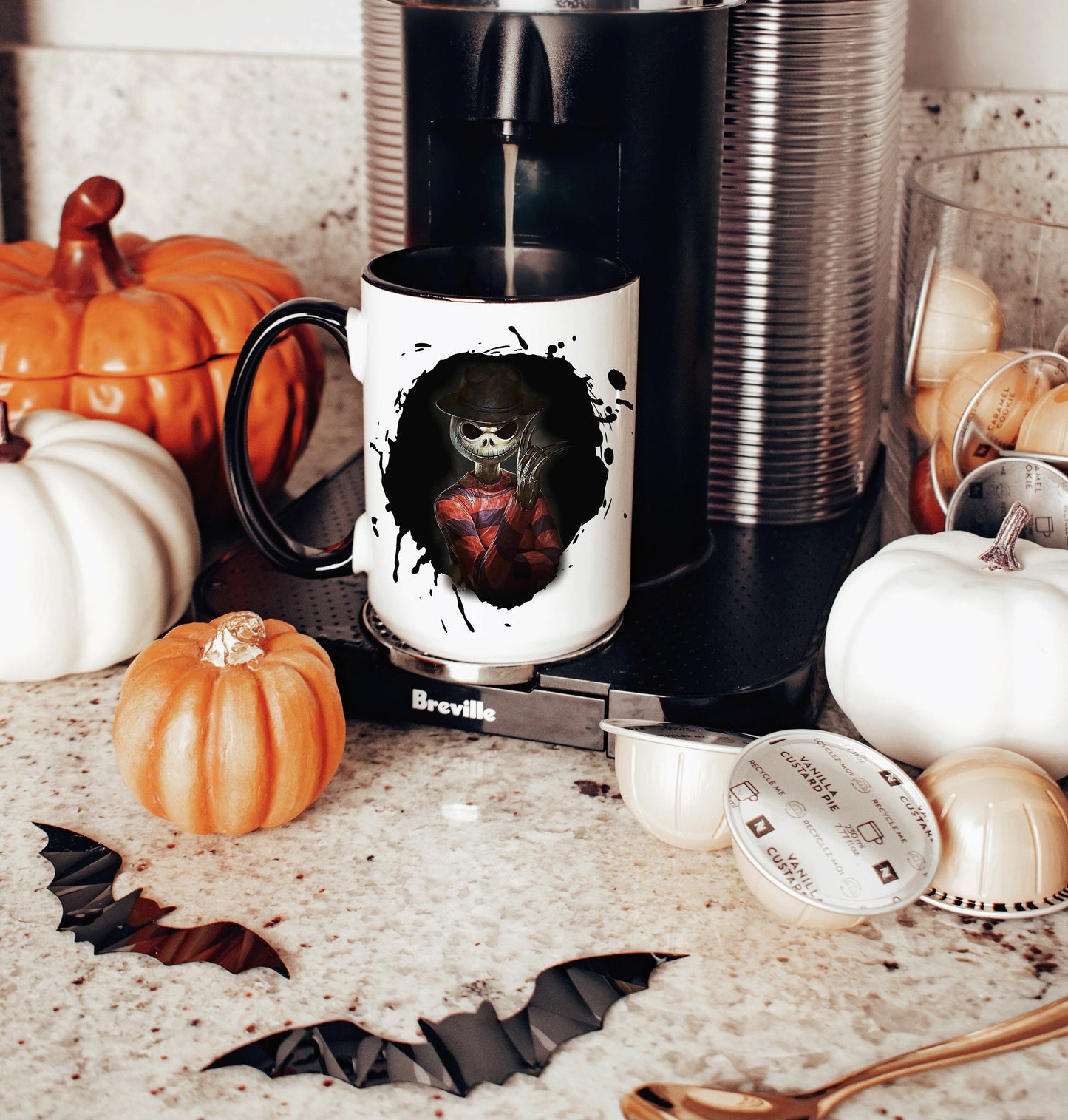 Jack Skellington Freddy Kruger Halloween Mug | 15oz Halloween Mug | Nightmare Before Christmas Mug | Halloween Gift