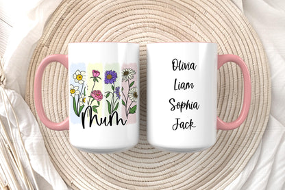Mama Personalized Birth Flower Mug