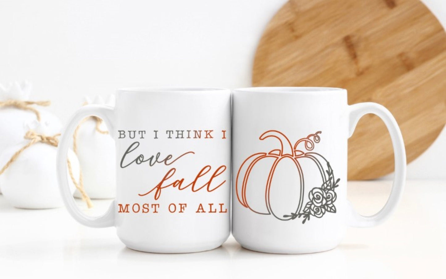 But I think I love Fall Most Double Sided Mug, Fall Double Sided Coffee/Tea Mug, Autumn, 15oz Sublimation Mug