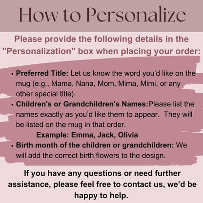 Mama Personalized Birth Flower Mug