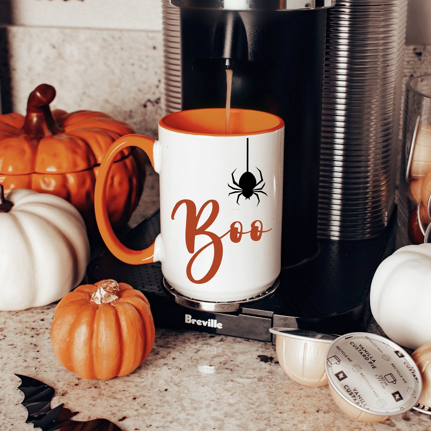 Boo Halloween Coffee Mug | Classic Design | Creepy Spider Mug | Tea Mug