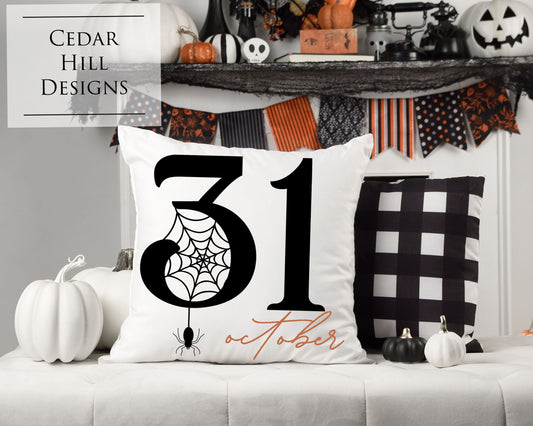 October 31 Halloween Pillow Cover | Simple Halloween Decor | Spooky Pillow Case | 18x18 Halloween Pillow Cover